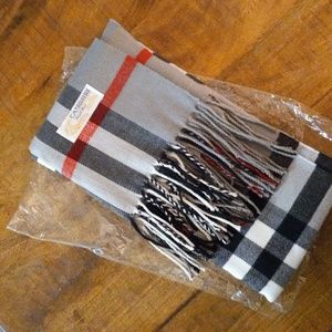 Plaid Cashmere Scarf New